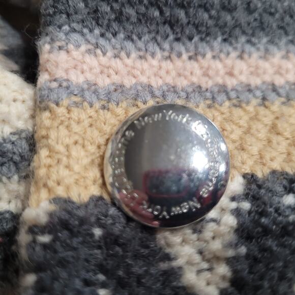 Liz Claiborne Aztec Wool Coatigan XS Boho Indie Lodgecore Hoodie Quietlux Winter - Picture 8 of 9